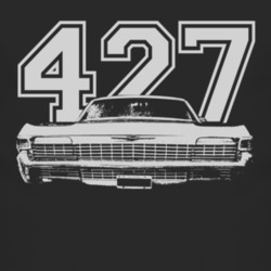 1968 CHEVY IMPALA SS Faded Look Grill View White Graphic With Engine S