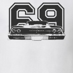 1969 CHEVY BEL AIR Faded Look Rear View Black Graphic With Year Light 