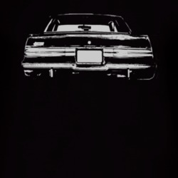 1984 BUICK GRAND NATIONALFaded Look Rear View White Graphic Dark T Shi