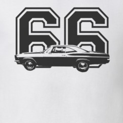 1966 CHEVY IMPALA SS Side View Black Graphic With Year Light T Shirt