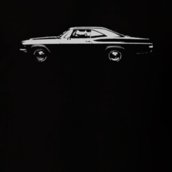 1966 CHEVY IMPALA SS Side View White Graphic Dark T Shirt