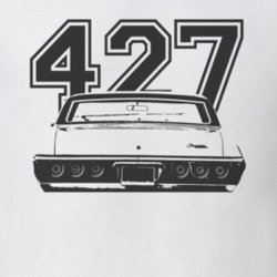 1968 CHEVY CAPRICE Rear View Black Graphic With Engine Size Light T Sh