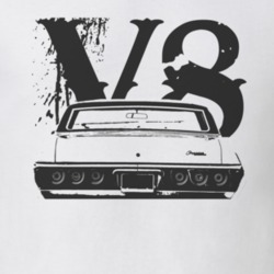1968 CHEVY CAPRICE Rear View Black Graphic With V8  Light T Shirt