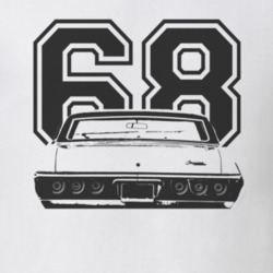 1968 CHEVY CAPRICE Rear View Black Graphic With Year Light T Shirt
