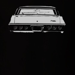 1968 CHEVY CAPRICE Rear View White Graphic Dark T Shirt