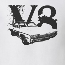 Untitled1968 CHEVY IMPALA SS Faded Look Side View Black Graphic With V