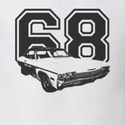 Untitled1968 CHEVY IMPALA SS Faded Look Side View Black Graphic With Y