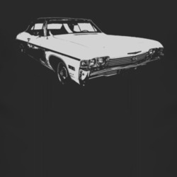 Untitled1968 CHEVY IMPALA SS Faded Look Side View White Graphic Dark T
