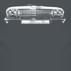 1962 Chevy Impala Grill View Faded Look Dark T Shirt