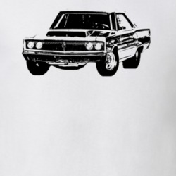 1967 Dodge Dart Side View Hood Cowl Black Graphic T Shirt