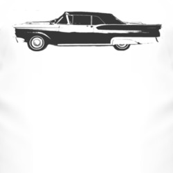 1959  GALAXIE Faded Look Side View Black Graphic Light T Shirt