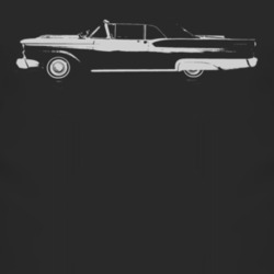 1959  GALAXIE Faded Look Side View White Graphic Dark T Shirt