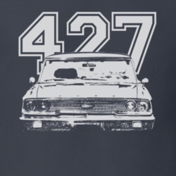 1963  GALAXIE Faded Look Grill View White Graphic With Engine Size Dar