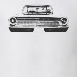 1963  GALAXIE Faded Look Rear View Black Graphic Light T Shirt