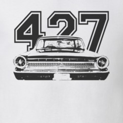 1963  GALAXIE Faded Look Rear View Black Graphic With Engine Size Ligh