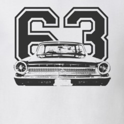 1963  GALAXIE Faded Look Rear View Black Graphic With Year Light T Shi