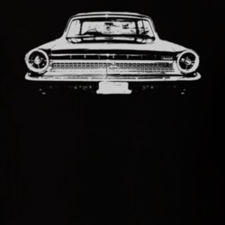 1963  GALAXIE Faded Look Rear View White Graphic Dark T Shirt