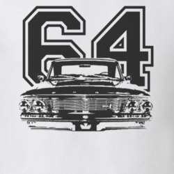 1964  GALAXIE Faded Look Grill View Black Graphic With Year Light T Sh