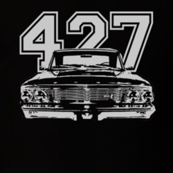 1964  GALAXIE Faded Look Grill View White Graphic With Engine Size Dar