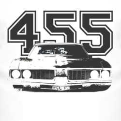 1969 OLDSMOBILE 442 Faded Look Grill View Black Graphic With Engine Si