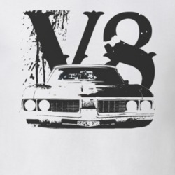 1969 OLDSMOBILE 442 Faded Look Grill View Black Graphic With V8 Light 