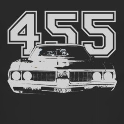 1969 OLDSMOBILE 442 Faded Look Grill View White Graphic With Engine Si