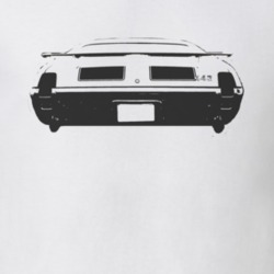 1969 OLDSMOBILE 442 Faded Look Rear View Black Graphic Light T Shirt