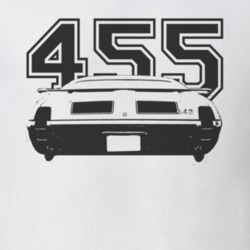 1969 OLDSMOBILE 442 Faded Look Rear View Black Graphic With Engine Siz