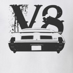 1969 OLDSMOBILE 442 Faded Look Rear View Black Graphic With V8 Light T