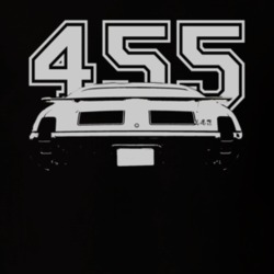 1969 OLDSMOBILE 442 Faded Look Rear View White Graphic With Engine Siz
