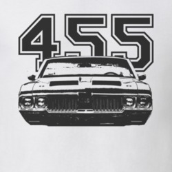 1970 OLDSMOBILE 442 Faded Look Grill View Black Graphic With Engine Si