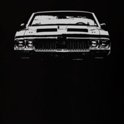 1970 OLDSMOBILE 442 Faded Look Grill View White Graphic Dark T Shirt