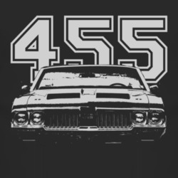 1970 OLDSMOBILE 442 Faded Look Grill View White Graphic With Engine Si
