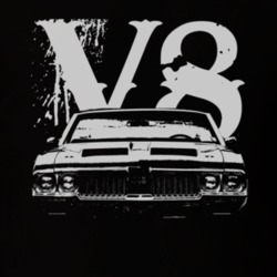 1970 OLDSMOBILE 442 Faded Look Grill View White Graphic With V8 Dark T