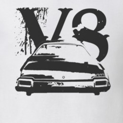 1971 OLDSMOBILE 442 Faded Look Rear View Black Graphic With V8 Light T