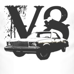 1978 GMC CABALLERO Faded Look Side View Black Graphic With V8 Size Lig