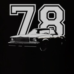1978 GMC CABALLERO Faded Look Side View White Graphic With Year Dark T