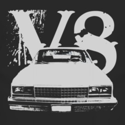 1978 GMC CABALLERO Grill VIew White Graphic With V8 Dark T Shirt