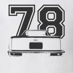 1978 GMC CABALLERO Rear View Black Graphic With Year Light T Shirt