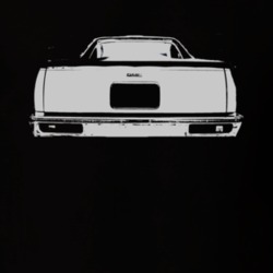 1978 GMC CABALLERO Rear View White Graphic Dark T Shirt