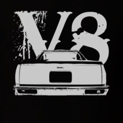 1978 GMC CABALLERO Rear View White Graphic With V8 Dark T Shirt
