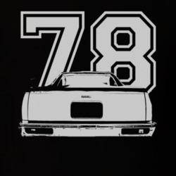 1978 GMC CABALLERO Rear View White Graphic With Year Dark T Shirt