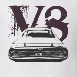 1969 MERCURY COUGAR ELIMINATOR Faded Look Black Graphic With V8 Light 