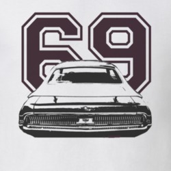 1969 MERCURY COUGAR ELIMINATOR Faded Look Black Graphic With Year Ligh