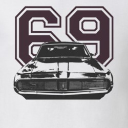 1969 MERCURY COUGAR ELIMINATOR Faded Look Grill View Black Graphic Wit
