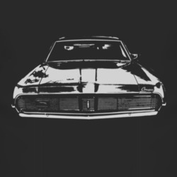 1969 MERCURY COUGAR ELIMINATOR Faded Look Grill View White Graphic Dar