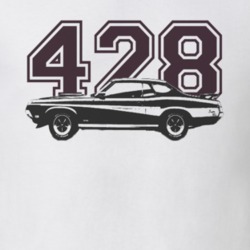 1969 MERCURY COUGAR ELIMINATOR Faded Look Side View Black Graphic With