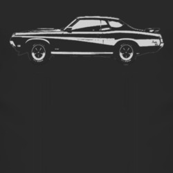 1969 MERCURY COUGAR ELIMINATOR Faded Look Side View White Graphic Dark