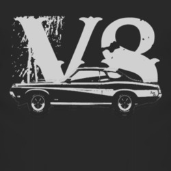 1969 MERCURY COUGAR ELIMINATOR Faded Look Side View White Graphic With
