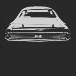 1969 MERCURY COUGAR ELIMINATOR Faded Look White Graphic Dark T Shirt